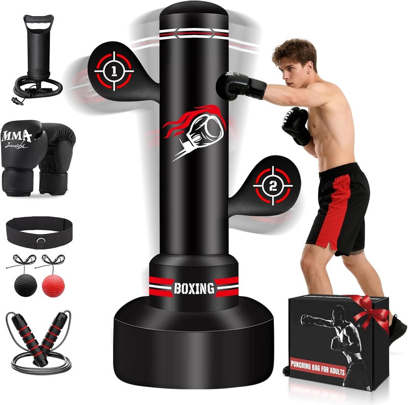 JUOIFIP Upgraded Heavy Freestanding Punching Bag for Adults Teens, 70” Standing Punching Bag Kicking Bag Heavy Bag, Women Men Kickboxing Bags for Training MMA Fitness Home Gym - Image 1